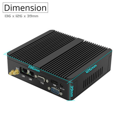 RS232 J1800 2 Ethernet Lan Mini poste de travail PC de bureau industriel sans ventilateur