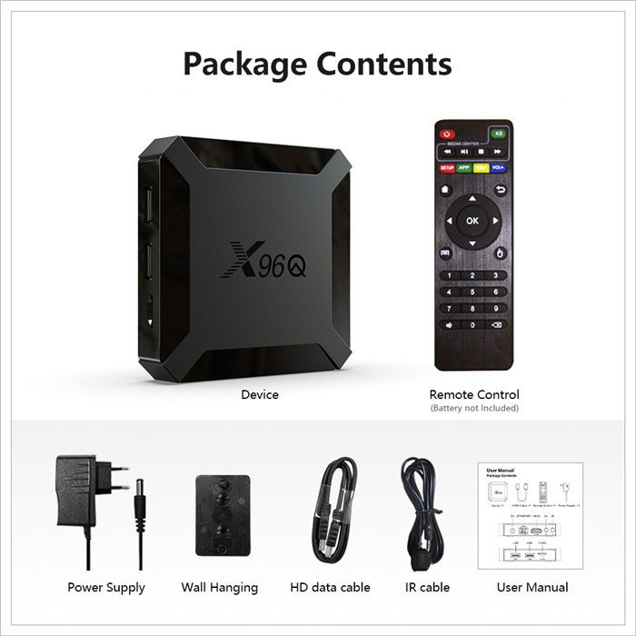 X96Q Smart Allwinner OTT Android TV Box H313 Quad Core 2 Go 16 Go Commande vocale