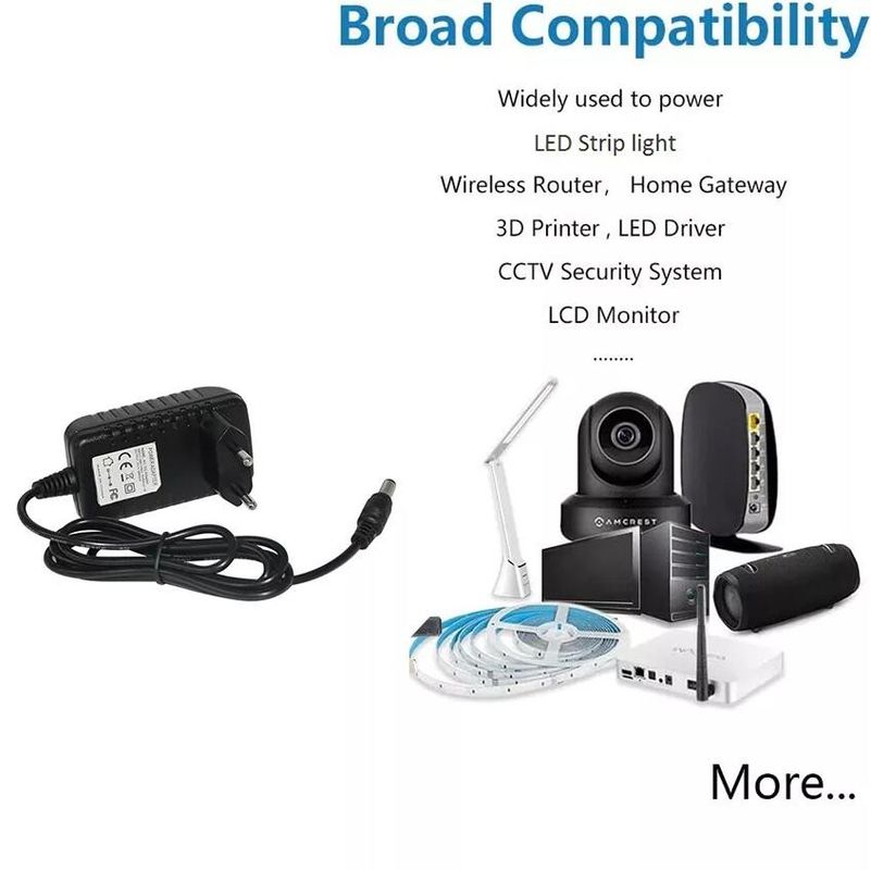 Adaptateur régulé AC DC SMPS 3 broches 12v 2A 3a 1a 1.5a 2.5a EU US UK Standard